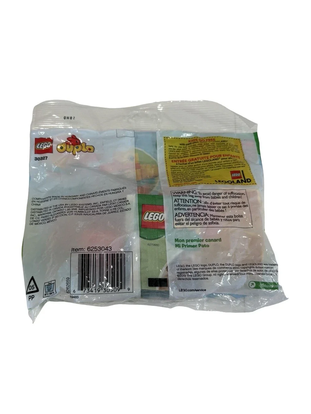 LEGO Duplo My First Duck 30327 Preschool Building 6 Piece Easter Basket Toy New